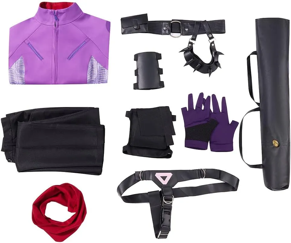 Kate Bishop Cosplay Costume Purple Jacket Pant Full Set Combat Uniform Outfits Halloween Carnival Suit for Women Men