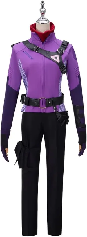 Kate Bishop Cosplay Costume Purple Jacket Pant Full Set Combat Uniform Outfits Halloween Carnival Suit for Women Men