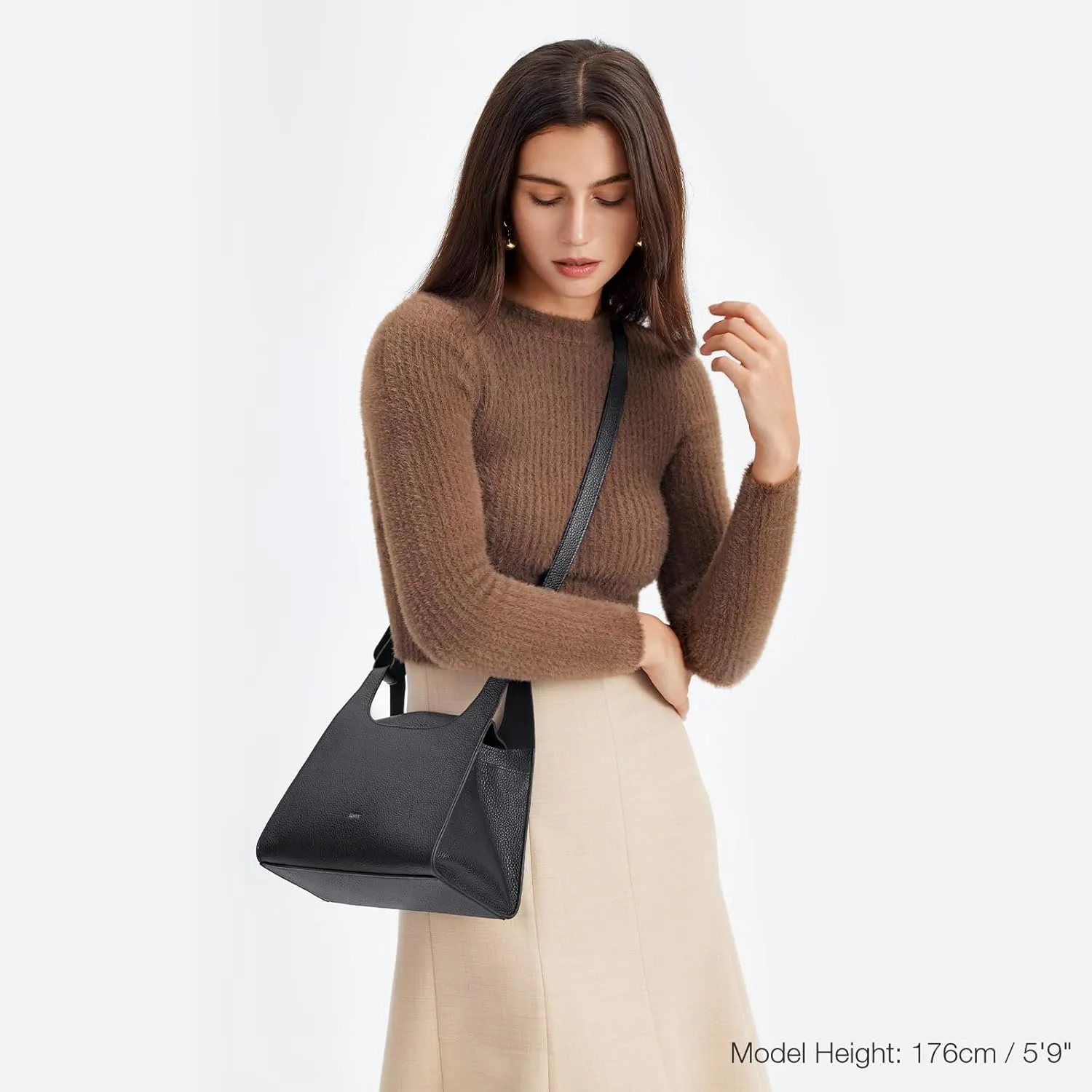 Kattee Small Soft Leather Crossbody Bag for Women Purses Handbags Shoulder Satchel Fashionable Lightweight Design Minimalism