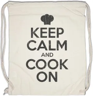 Keep Calm And Cook On Drawstring Bag Gym Sack