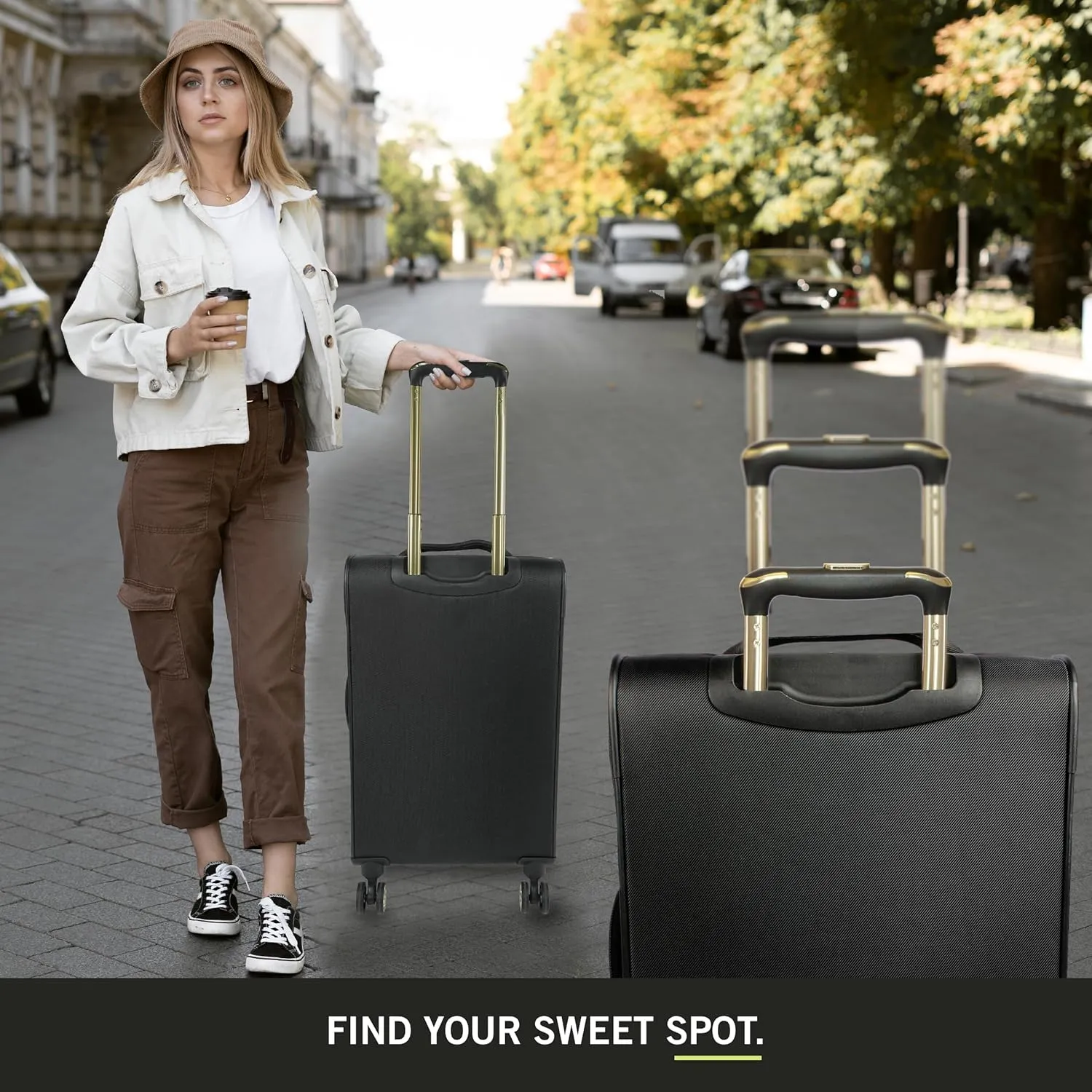 Kenneth Cole REACTION Chelsea Chevron Quilted Luggage, Black, 2-Piece Set (20"/28")
