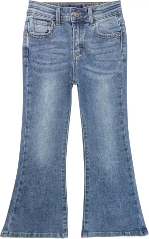 KIDSCOOL SPACE Girls Flared Denim Pants, 18M-14T Wide Age Ranges Elastic Waistband Inside Stretchy Slim Jeans