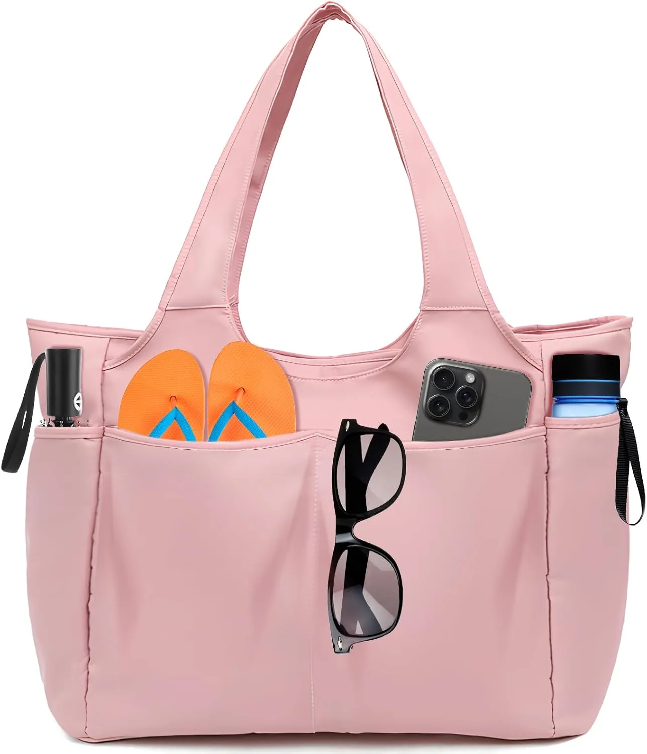 KIMCHOMERSE Tote Bag for Women, Beach Bags Waterproof Sandproof, Extra Large Daily Tote Bag for Travel Beach Gym School