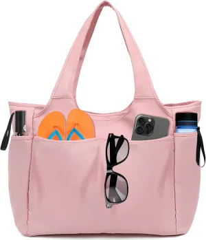 KIMCHOMERSE Tote Bag for Women, Beach Bags Waterproof Sandproof, Extra Large Daily Tote Bag for Travel Beach Gym School