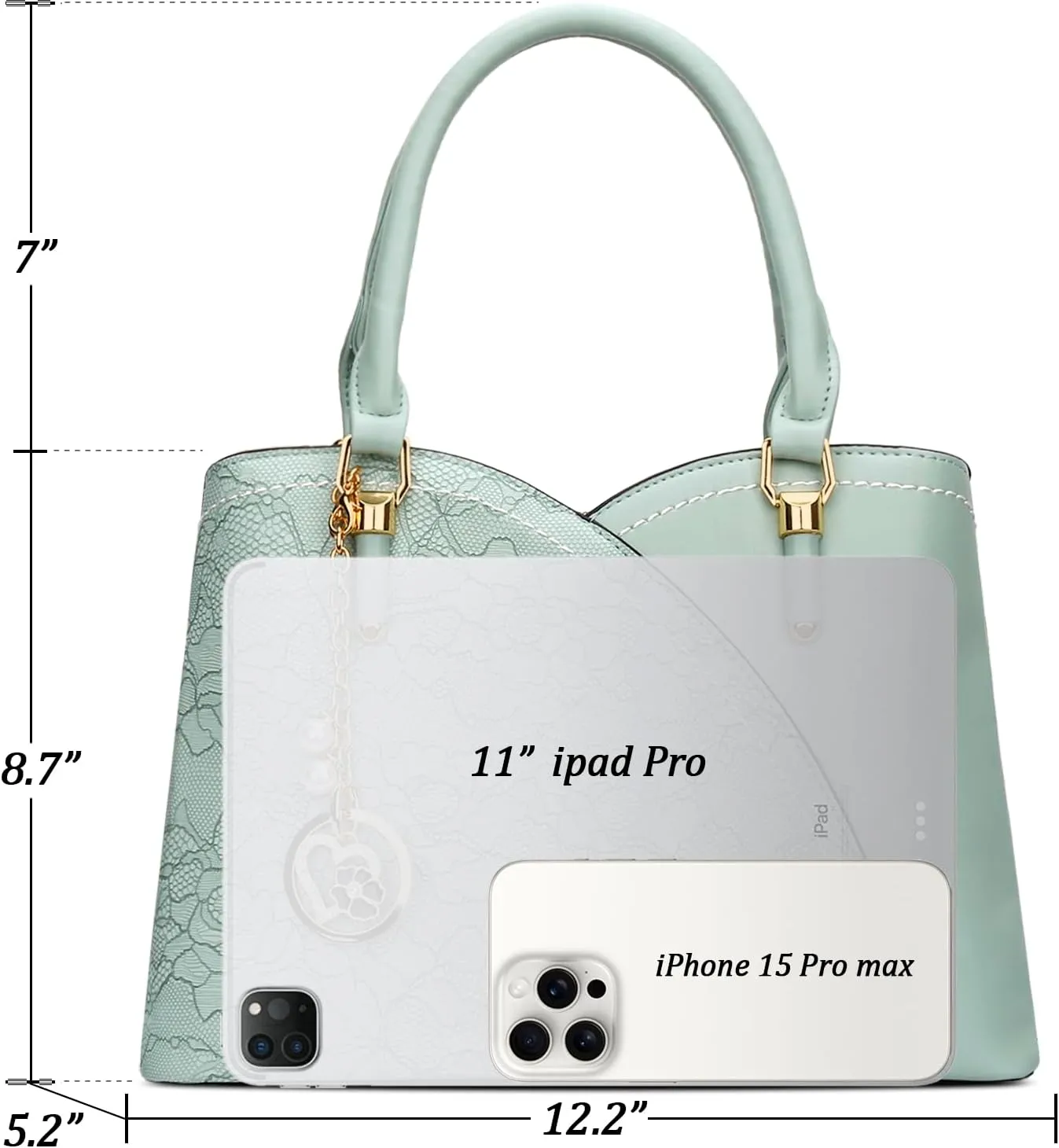 KKXIU Triple Compartments Purses and Handbags for Women Fashion Ladies Satchel Shoulder Top Handle Bag
