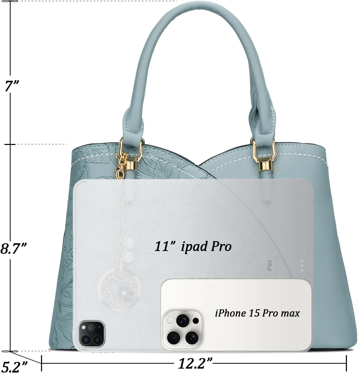 KKXIU Triple Compartments Purses and Handbags for Women Fashion Ladies Satchel Shoulder Top Handle Bag