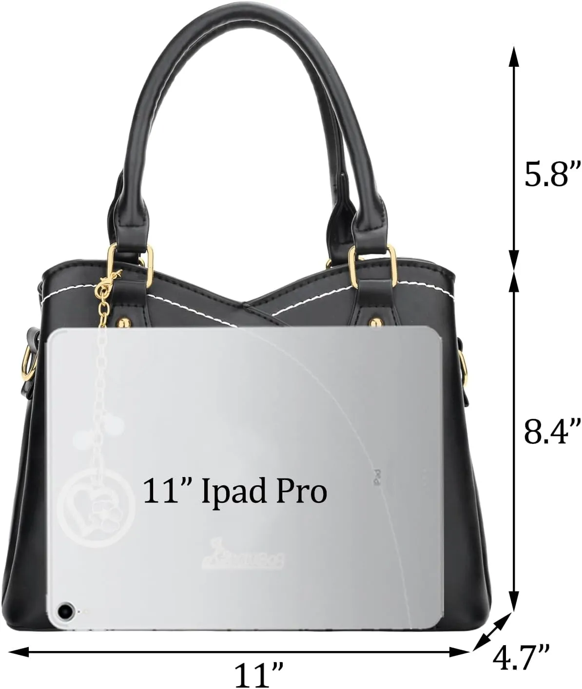 KKXIU Triple Compartments Purses and Handbags for Women Fashion Ladies Satchel Shoulder Top Handle Bag