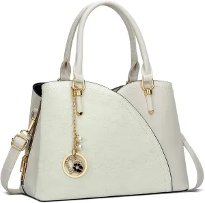 KKXIU Triple Compartments Purses and Handbags for Women Fashion Ladies Satchel Shoulder Top Handle Bag