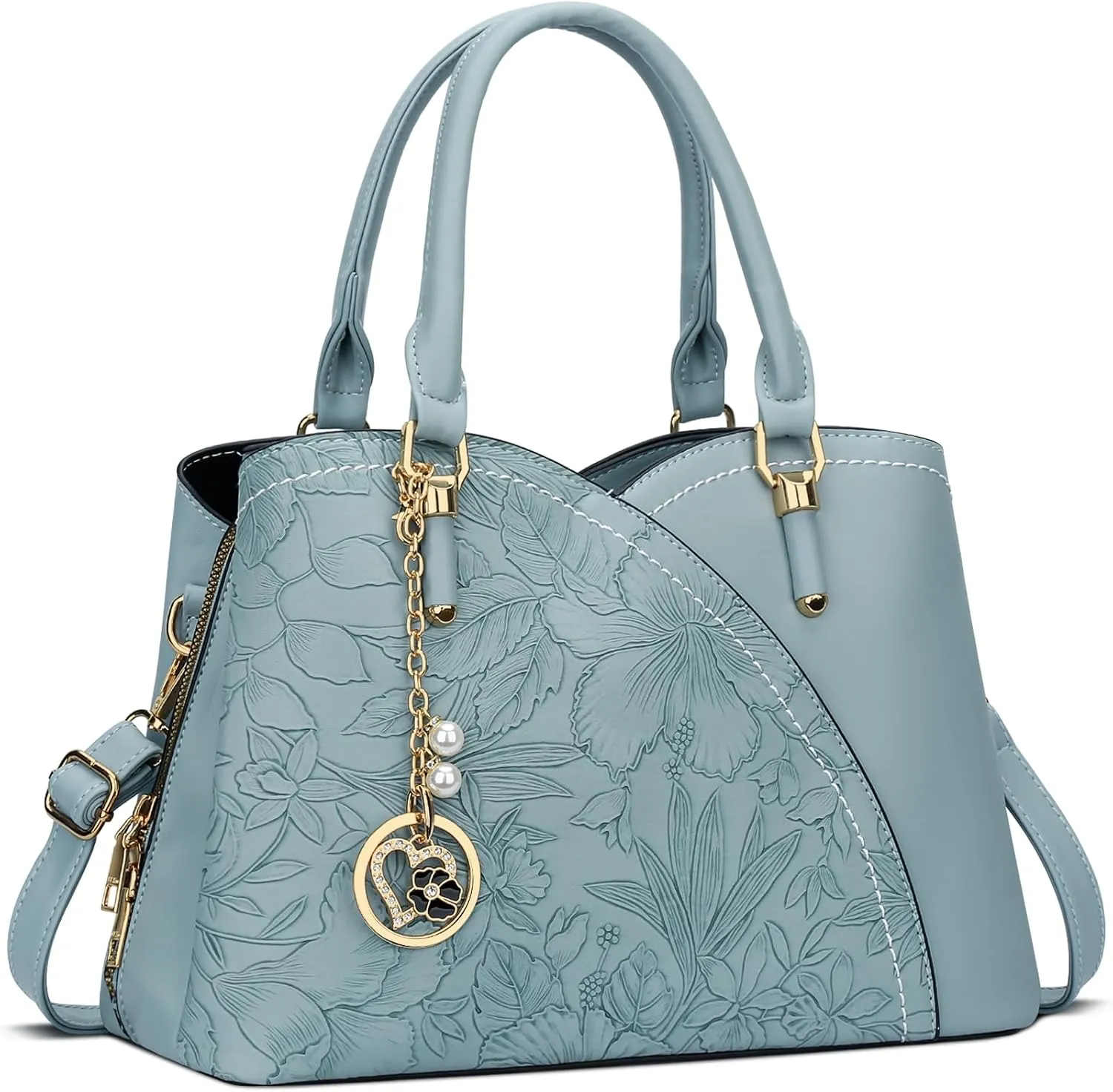 KKXIU Triple Compartments Purses and Handbags for Women Fashion Ladies Satchel Shoulder Top Handle Bag