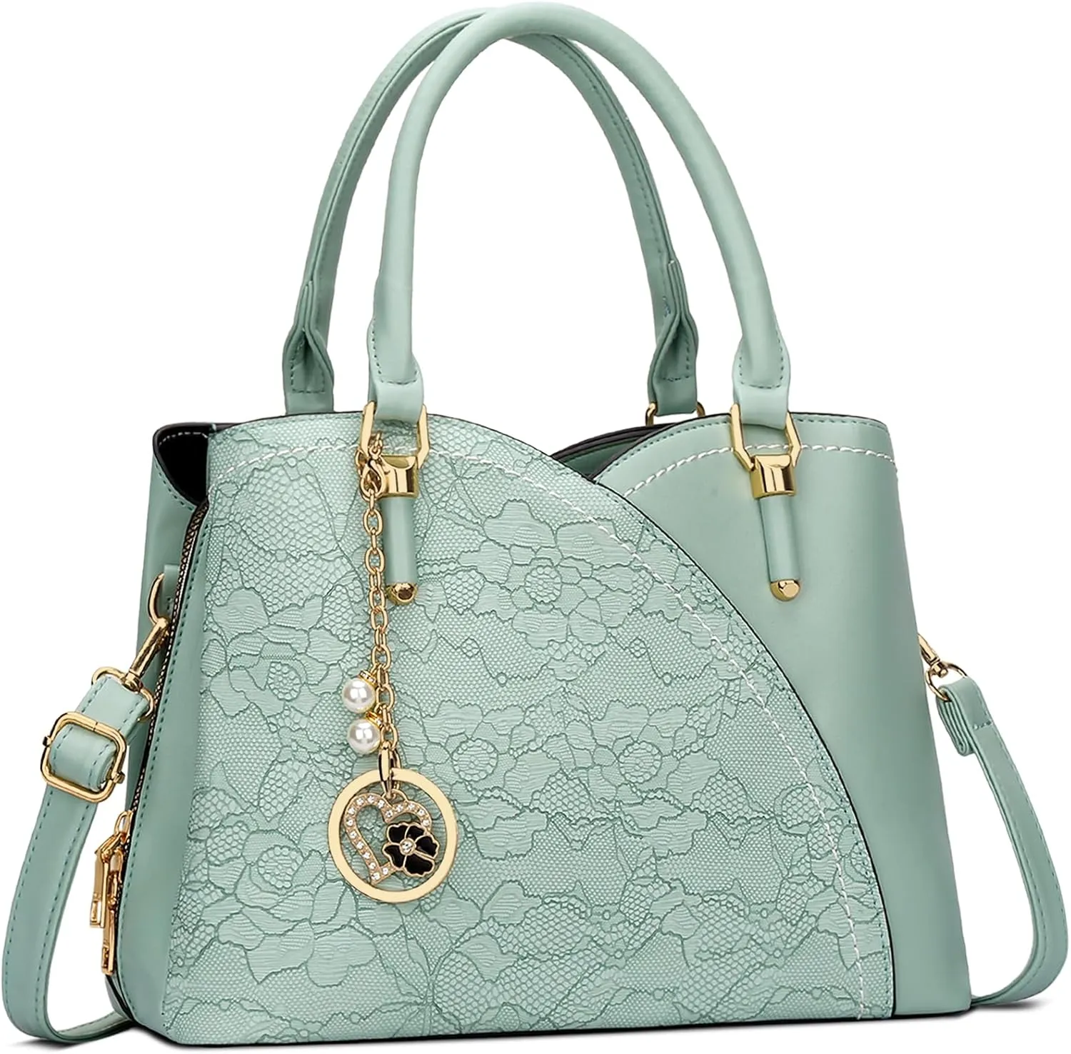 KKXIU Triple Compartments Purses and Handbags for Women Fashion Ladies Satchel Shoulder Top Handle Bag