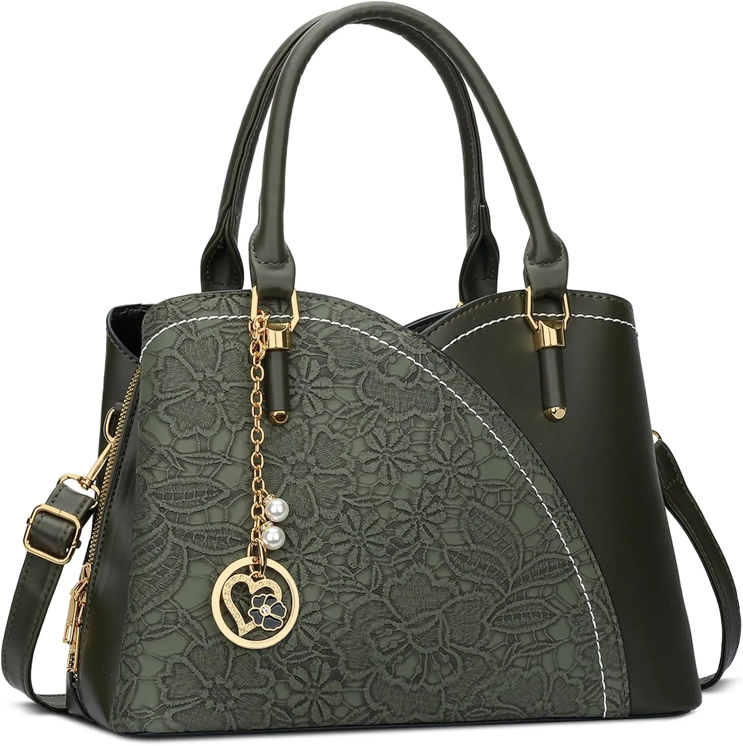 KKXIU Triple Compartments Purses and Handbags for Women Fashion Ladies Satchel Shoulder Top Handle Bag