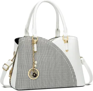 KKXIU Triple Compartments Purses and Handbags for Women Fashion Ladies Satchel Shoulder Top Handle Bag