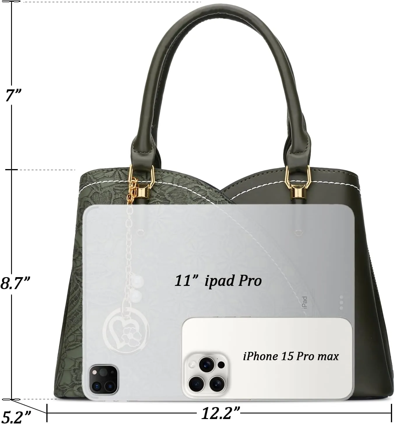 KKXIU Triple Compartments Purses and Handbags for Women Fashion Ladies Satchel Shoulder Top Handle Bag