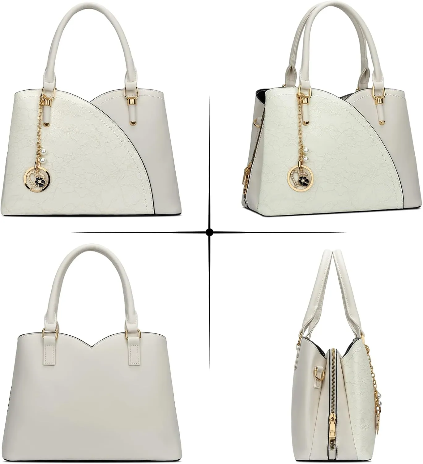 KKXIU Triple Compartments Purses and Handbags for Women Fashion Ladies Satchel Shoulder Top Handle Bag