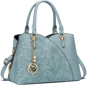 KKXIU Triple Compartments Purses and Handbags for Women Fashion Ladies Satchel Shoulder Top Handle Bag