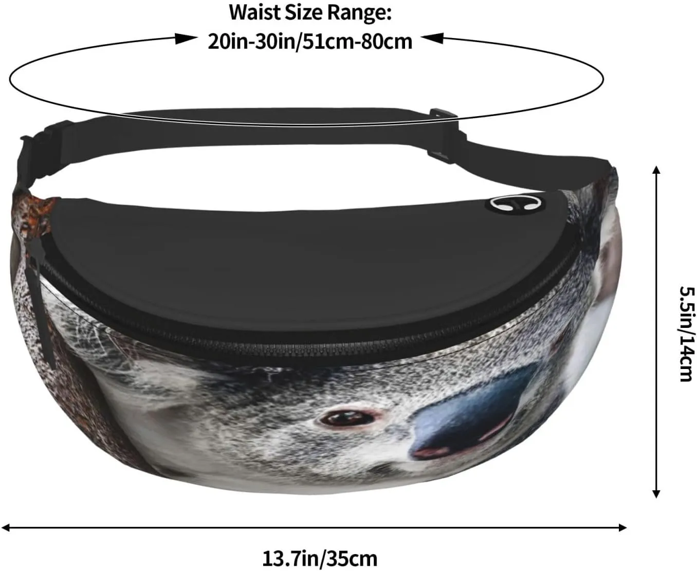 Koala Bear Fanny Pack, Crossbody Waist Packs for Women Men Waist Bags with Adjustable Strap for Travel Running Hiking Sport