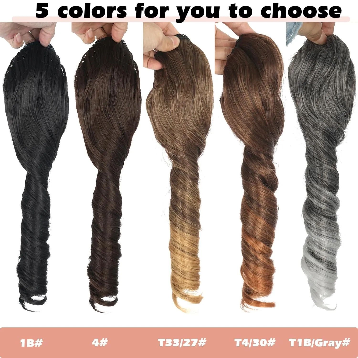 KRSI Brown Curly Drawstring Ponytail Extension for Black Women, 14 Inch Short Spiral Curl Drawstring Ponytail for Black Women Brown Wavy Hair Extensions Ponytails Clip in Ponytail Hair Extensions
