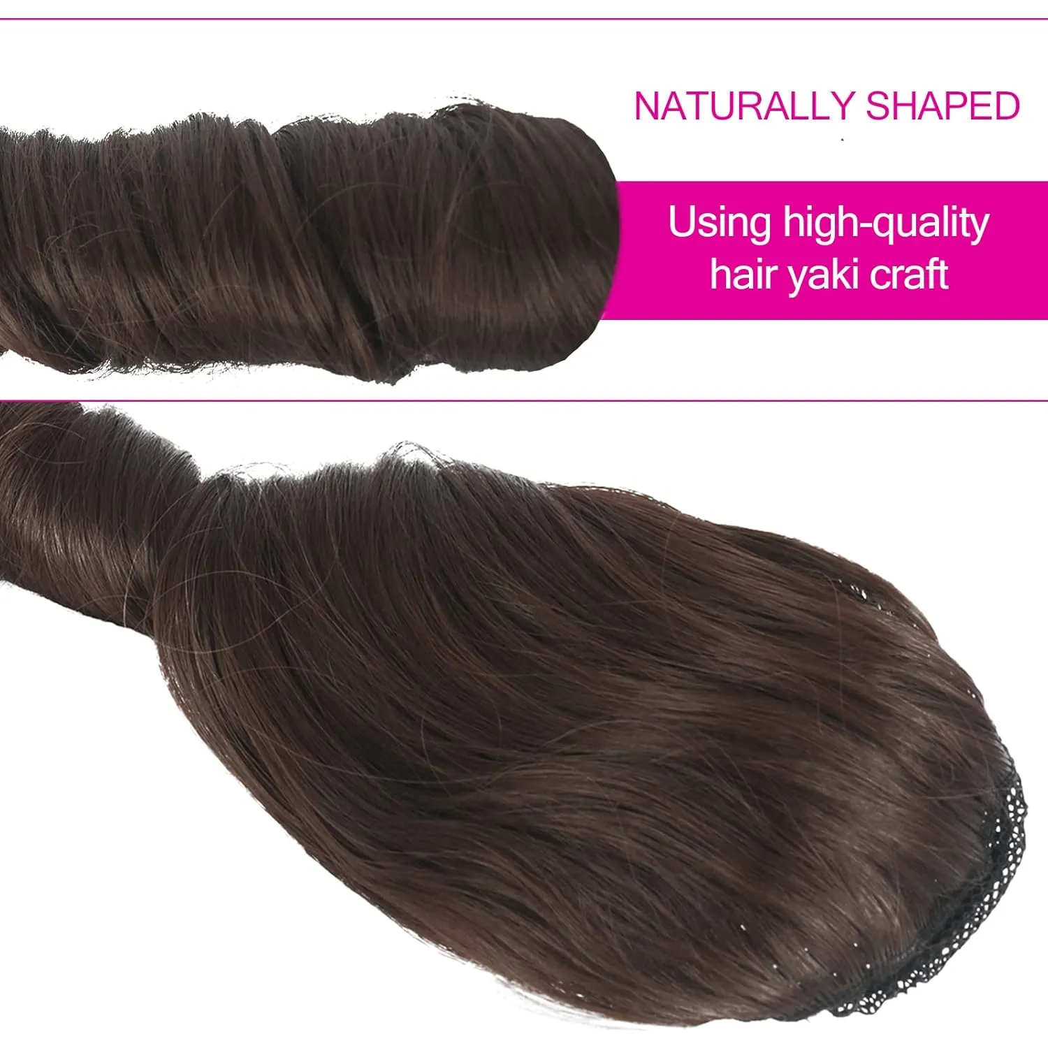 KRSI Brown Curly Drawstring Ponytail Extension for Black Women, 14 Inch Short Spiral Curl Drawstring Ponytail for Black Women Brown Wavy Hair Extensions Ponytails Clip in Ponytail Hair Extensions