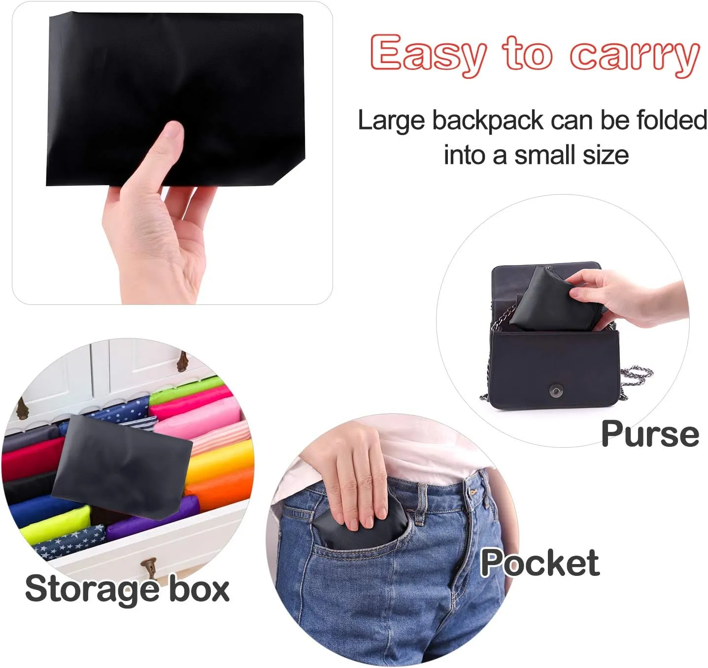 KUUQA 12Pcs Drawstring Backpack Bags Bulk with Zipper Pocket and Headphone Hole（Black）