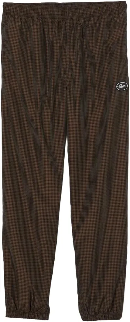 Lacoste Men's Water-Repellent Check Twill Trackpants