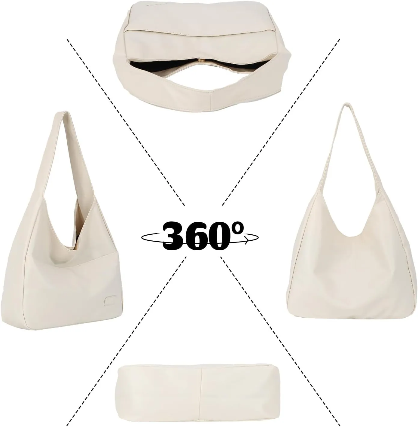 Lanpet Hobo Bag for Women, Vegan Leather Tote Bag Shoulder Bags Stylish Casual Trendy Large Capacity Handbags