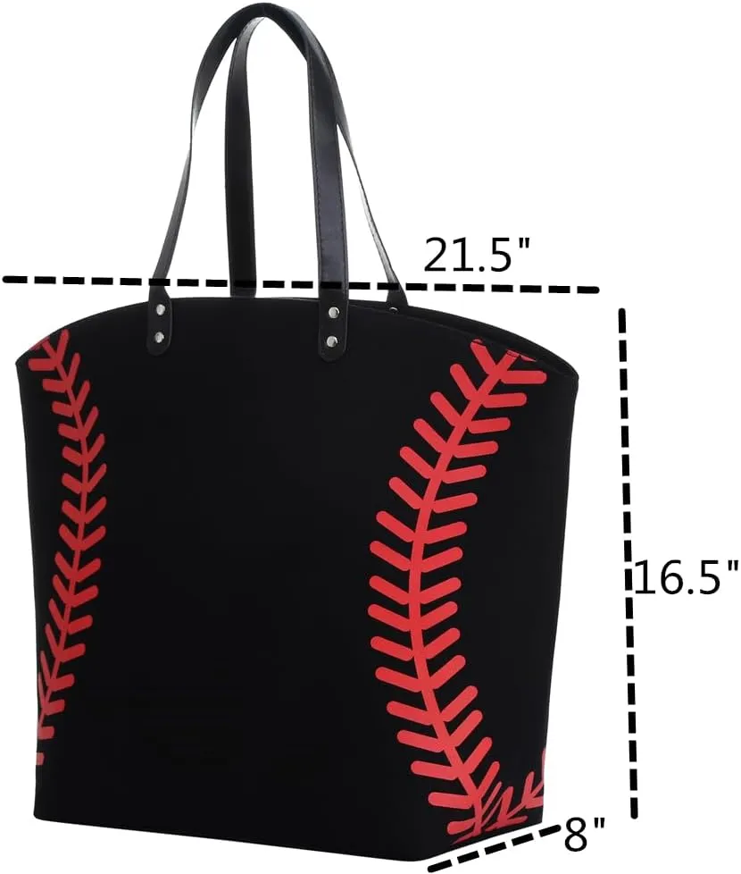 Large Baseball Tote Bag Sports Prints Utility Tote Beach Bag Travel Bag