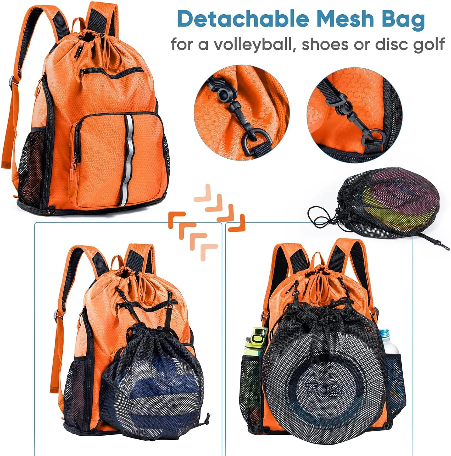 Large Beach Backpack Waterproof Sandproof - Customized Oversized Drawstring Pool Bag with Shoe Compartment for Toiletries, Towels, Gym, Travel