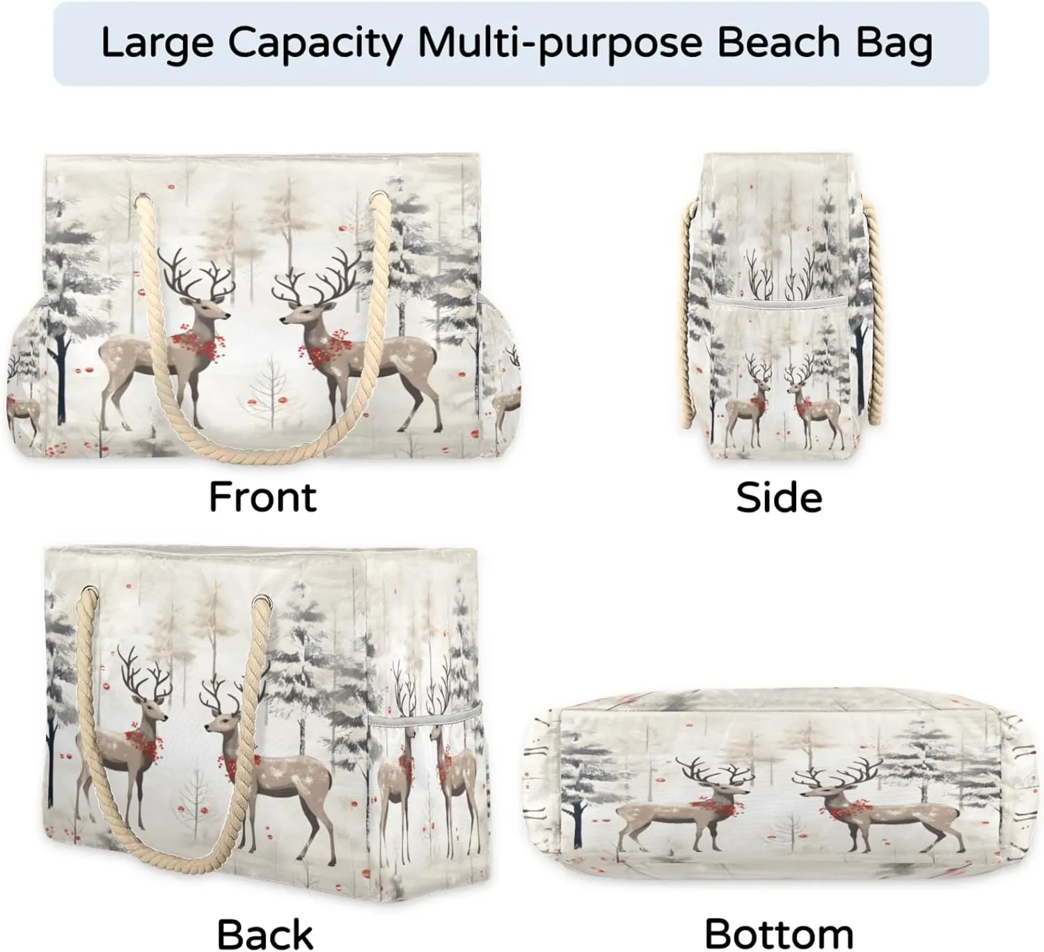 Large Beach Tote Bags with Zipper, Beach Bag for Women, Waterproof Sandproof Pool Swim Bags, Travel Tote Bag