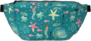 Large Fanny Packs for Women Men Cross Body - seashell ocean Travel Crossbody Bags for Women Trendy, Belt Bag for Women Men Crossbody, Waist Bag for Women With Adjustable Strap