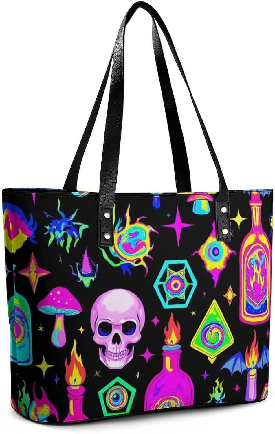 Large Leather Tote Bag Travel Work Daily Essentials Handbag For Women Men
