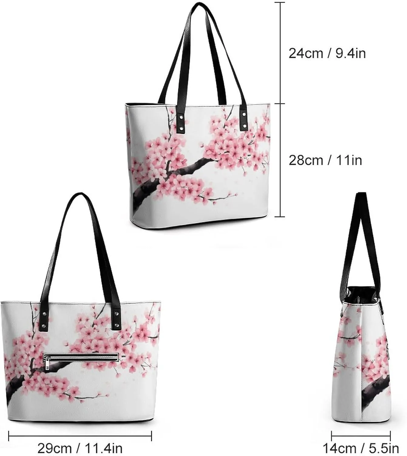 Large Leather Tote Bag Travel Work Daily Essentials Handbag For Women Men