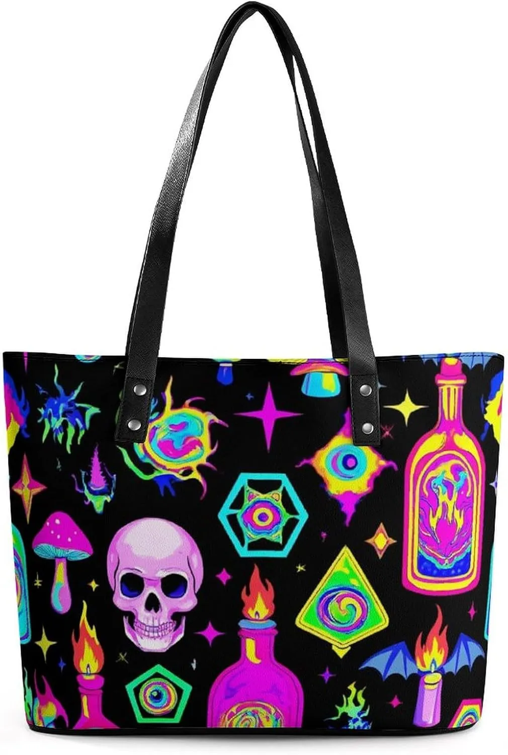 Large Leather Tote Bag Travel Work Daily Essentials Handbag For Women Men