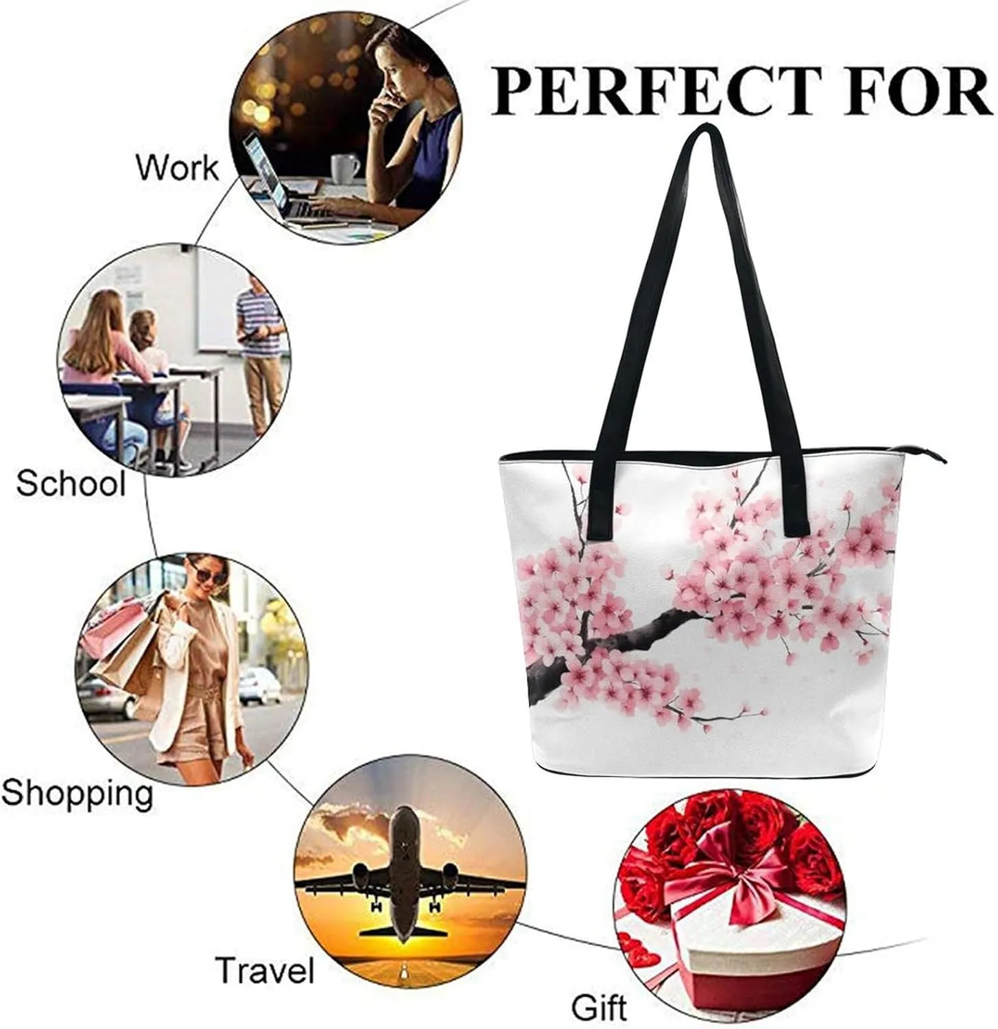 Large Leather Tote Bag Travel Work Daily Essentials Handbag For Women Men