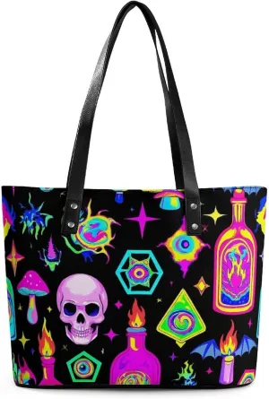 Large Leather Tote Bag Travel Work Daily Essentials Handbag For Women Men