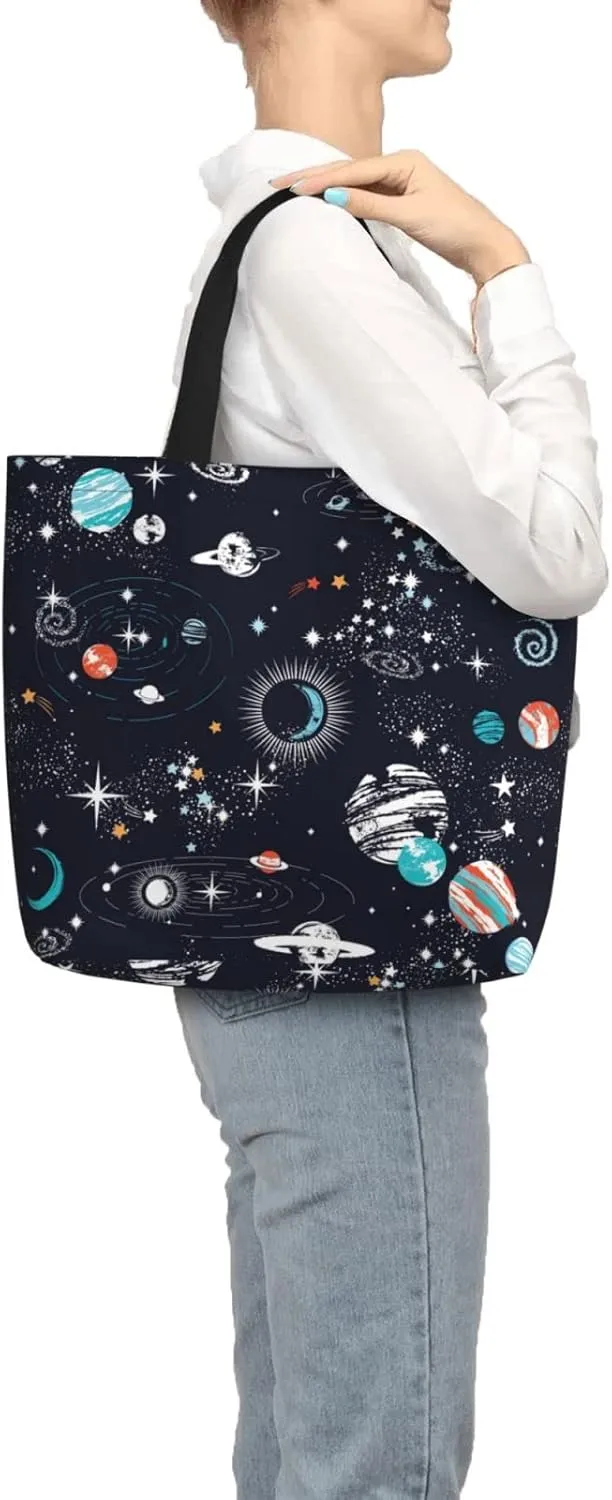 Large Tote Bag for Women Men,Reusable Beach Shoulder Bag Casual Handbag for Travel Shopping Grocery Work
