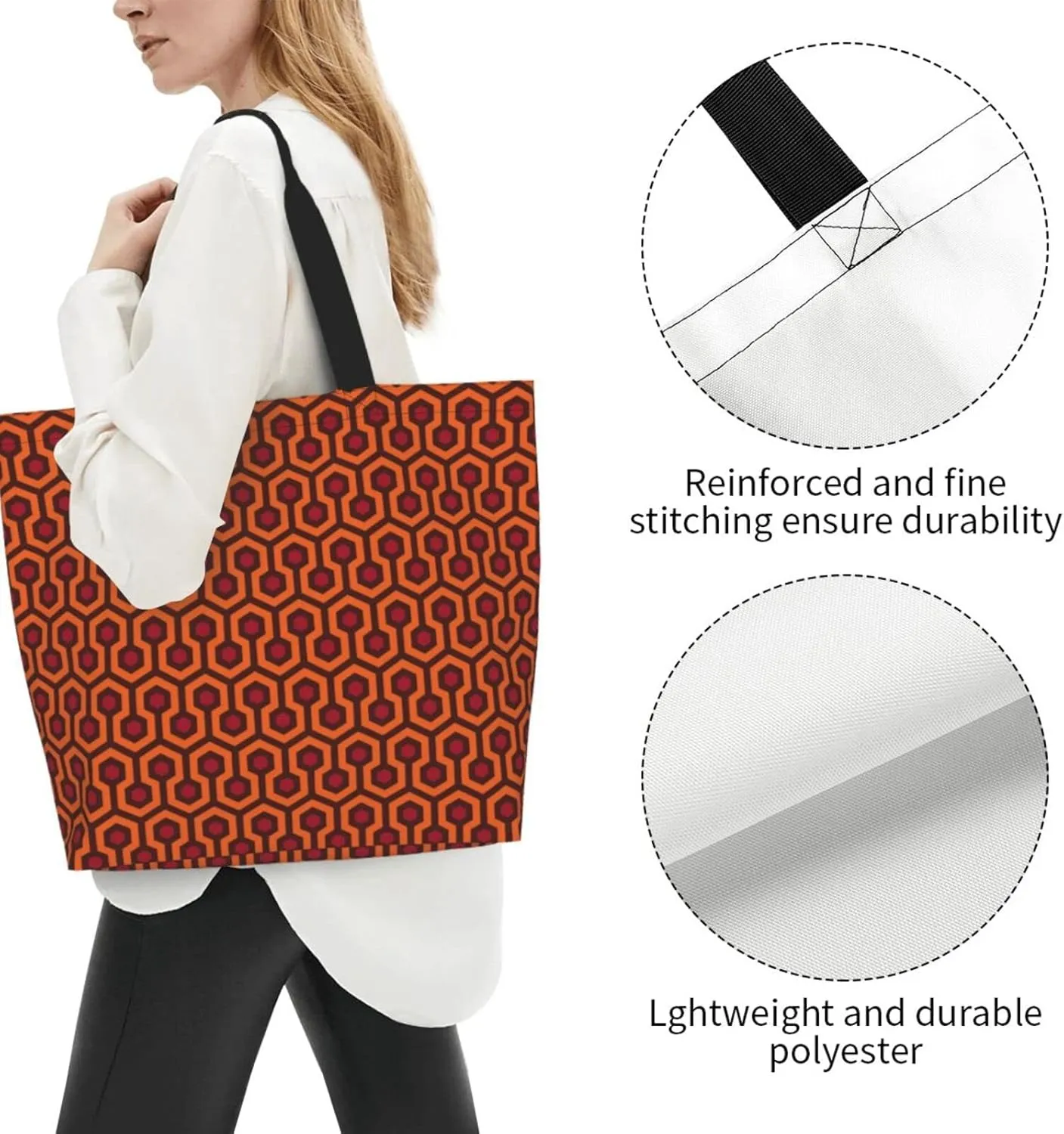 Large Tote Bag for Women Waterproof Reusable Shoulder Bag for Beach Travel Work and Grocery Shopping