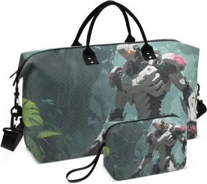Large Travel Duffel Bag, Exoskeleton Solider Sports Tote Gym Bag, Shoulder Weekender Overnight Bag for Women Men, Carry On Luggage with Toiletry Bags