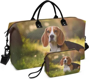 Large Travel Duffel Bag, Sunlight Puppy Grass Tree Sport Tote Gym Bag, Shoulder Weekender Overnight Bag for Women Men, Carry On Luggage with Toiletry Bag