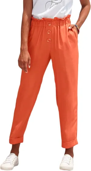 LASCANA Women's Paperbag Waist Ankle Pants