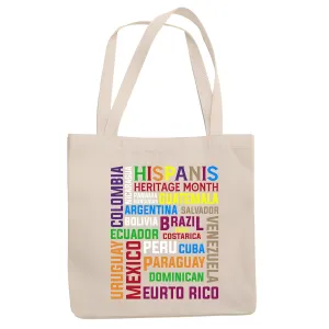 Latin Latino Hispanic Heritage Month for Everyone Natural White Multicolor Canvas Tote Bag