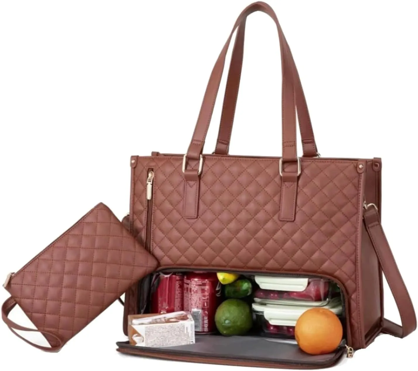 Lavenra All in One Tote Bag, Laptop Bag With Lunch Compartment, Convertible Laptop Bag Work