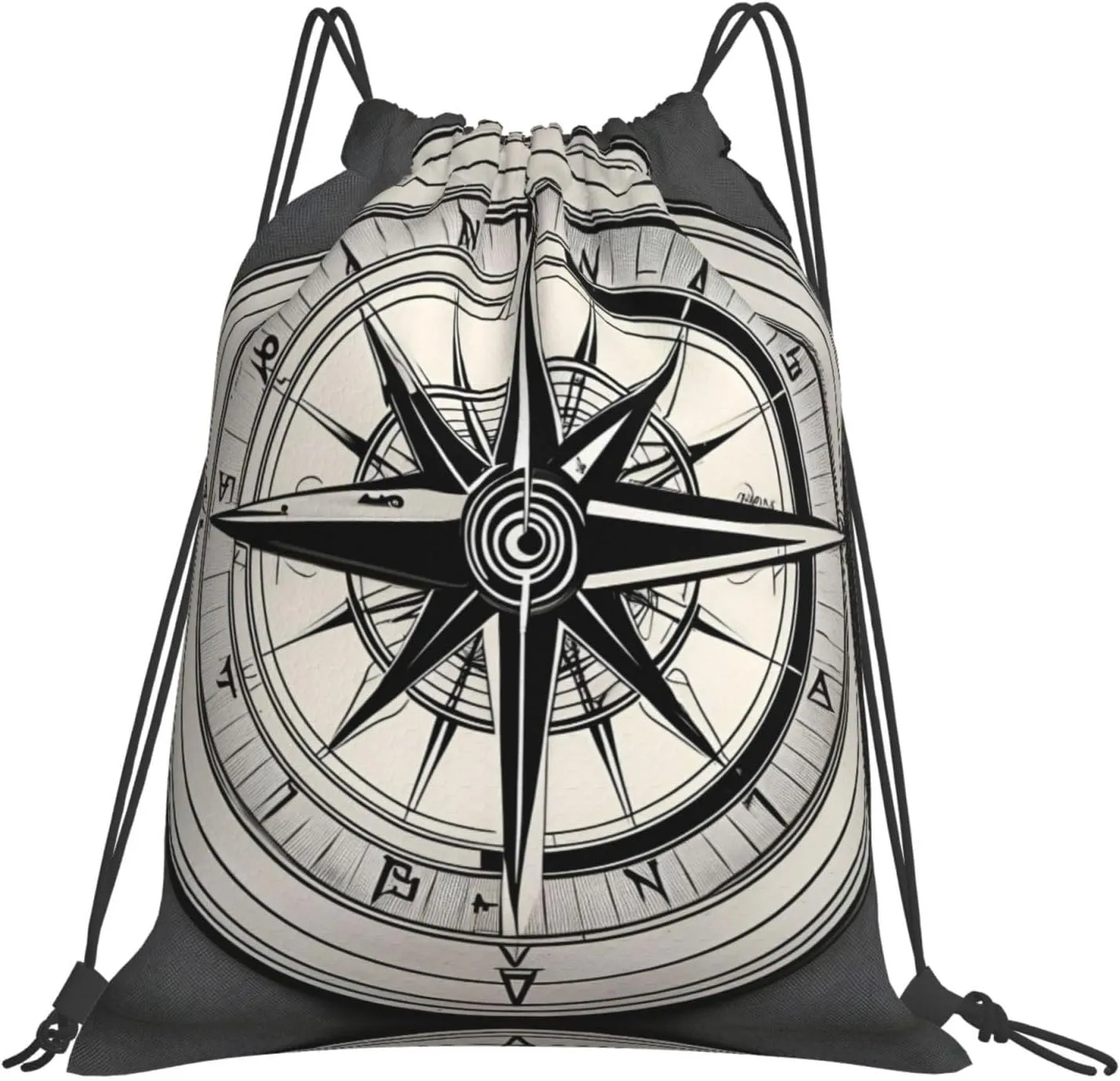 Law of the Compass Navigation 1 print Casual drawstring backpack fitness bag, fashionable, fit for sports travel and daily use