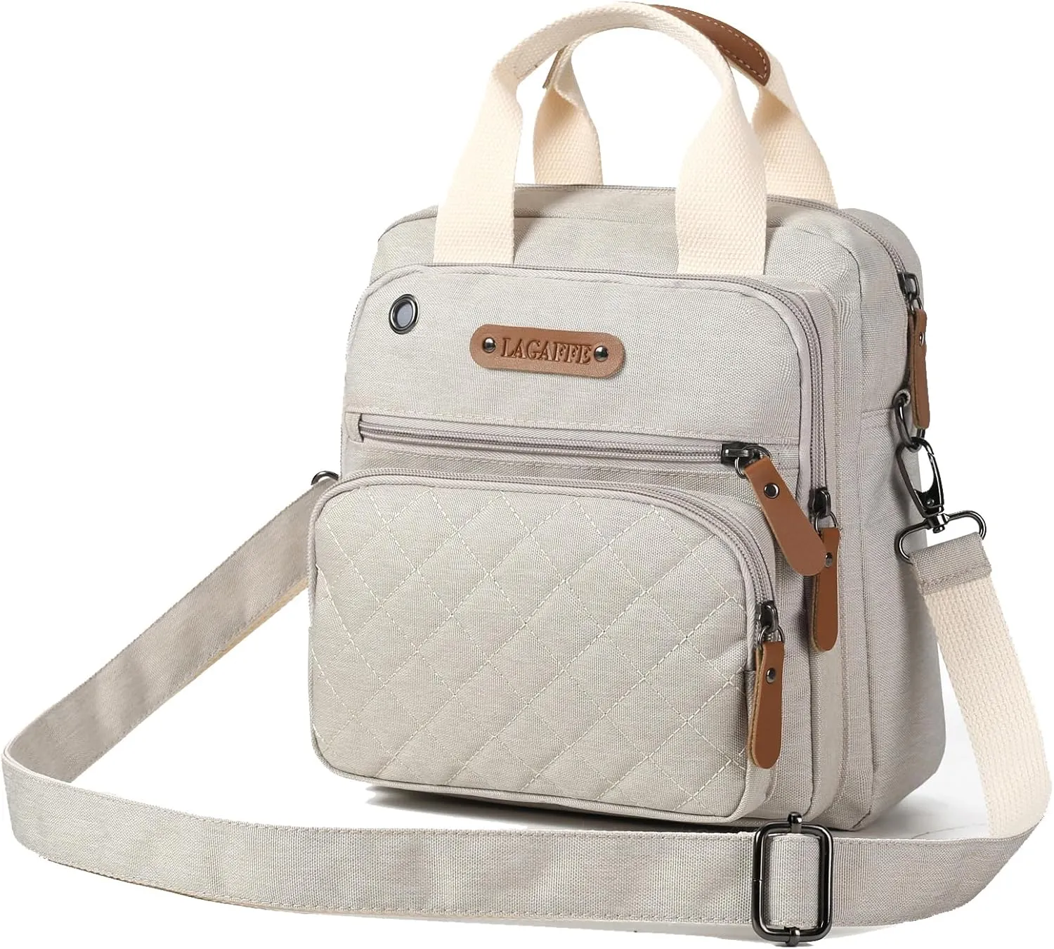 LCY Mini Multi-function Diaper Bag Tote Messenger Backpack-Grey