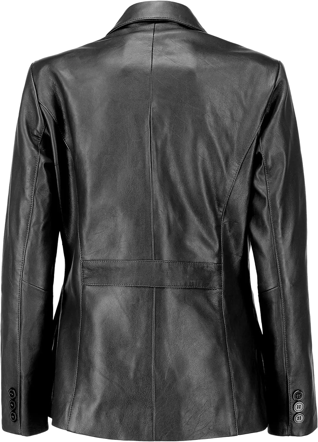 Leather Blazers for Women 2-Button Lambskin Leather Blazer Women Real Lambskin Leather Women Blazer Business Coat