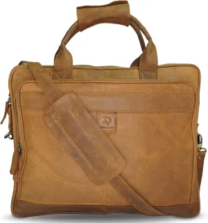 Leather Briefcase for Men and women - Vintage 15.6" Laptop Messenger Bag Genuine Crazy Horse Leather Business Satchel