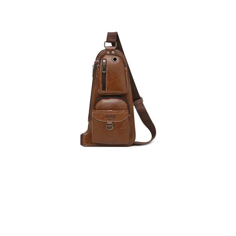 Leather Sling Chest Crossbody Bags