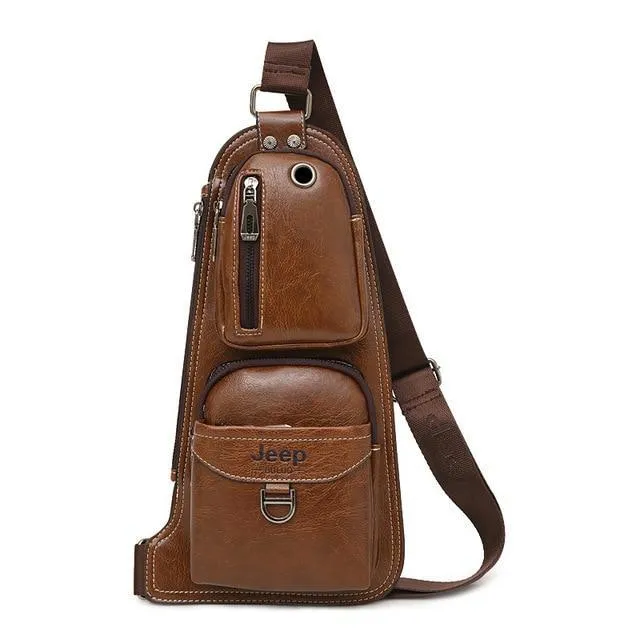 Leather Sling Chest Crossbody Bags