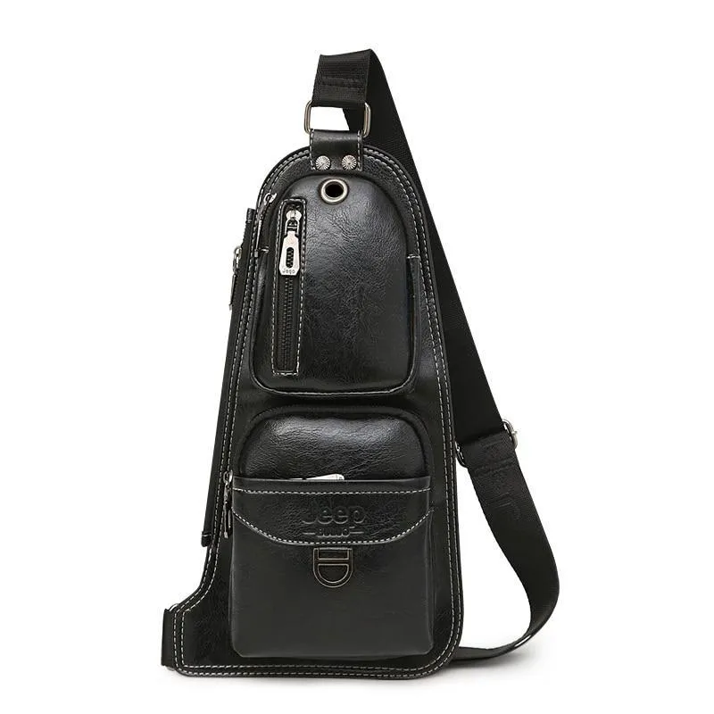 Leather Sling Chest Crossbody Bags
