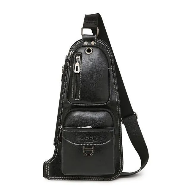 Leather Sling Chest Crossbody Bags