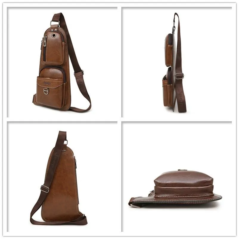 Leather Sling Chest Crossbody Bags